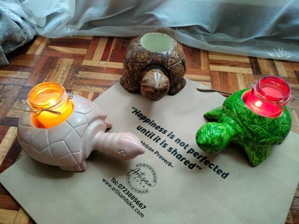 Durable 10-inch turtle soapstone candle holders Durable 10-inch turtle soapstone candle holders