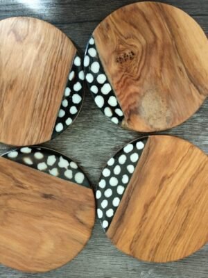 Rustic Wooden Coasters – Handcrafted African Table Essentials