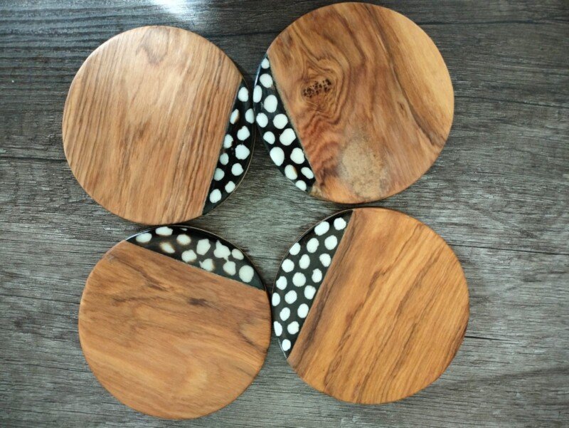 Rustic Wooden Coasters – Handcrafted African Table Essentials