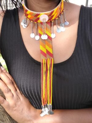 The Ember Glow Maasai Beaded Necklace The Ember Glow Maasai Beaded Necklace