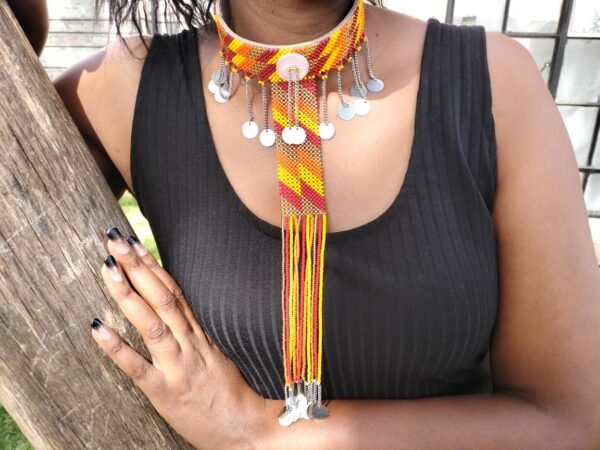 The Ember Glow Maasai Beaded Necklace