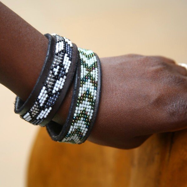 2 unique men Maasai beaded bracelets