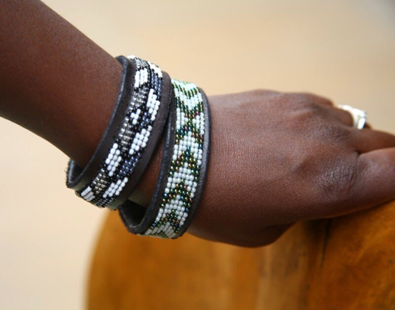 2 unique men Maasai beaded bracelets