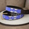 Classic Blue and White Beaded Leather Belt Classic Blue and White Beaded Leather Belt