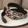 Earth Tone Beaded Leather Belt Earth Tone Beaded Leather Belt