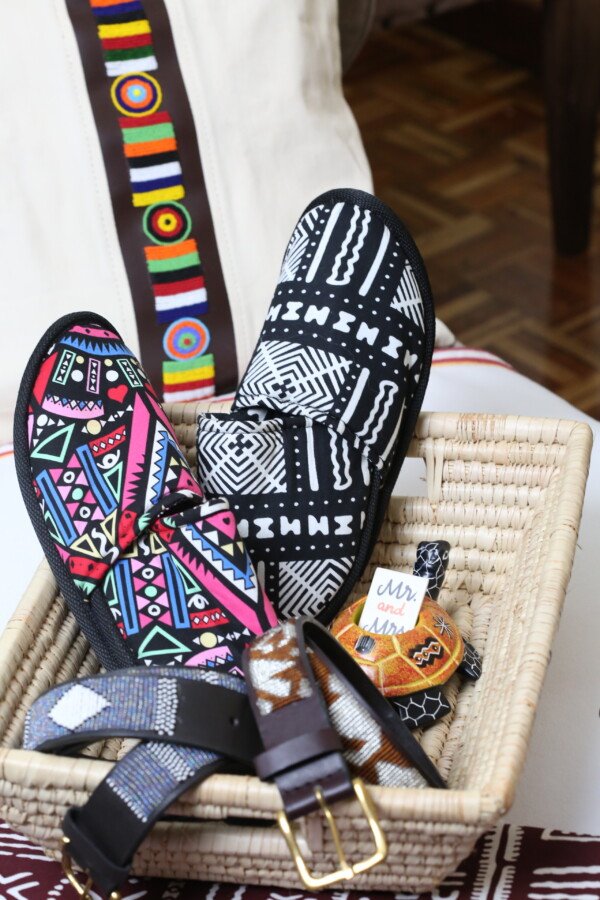 Chic Duo Ankara Slip-Ons - Set of 2 Handmade Black and Pink African Print Slides