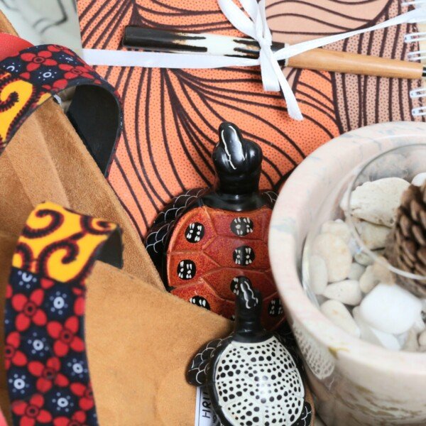 Red and Yellow Ankara Cork Sandals - Handmade African Print Slides