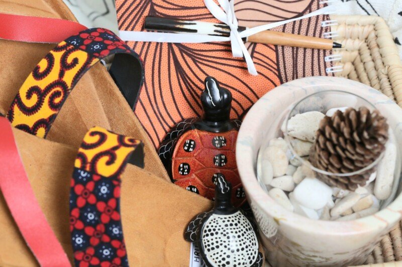 Red and Yellow Ankara Cork Sandals - Handmade African Print Slides Red and Yellow Ankara Cork Sandals - Handmade African Print Slides