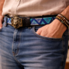 Beaded belt with lion's head buckle Assorted Maasai Beaded Leather Belts - Authentic African Accessories