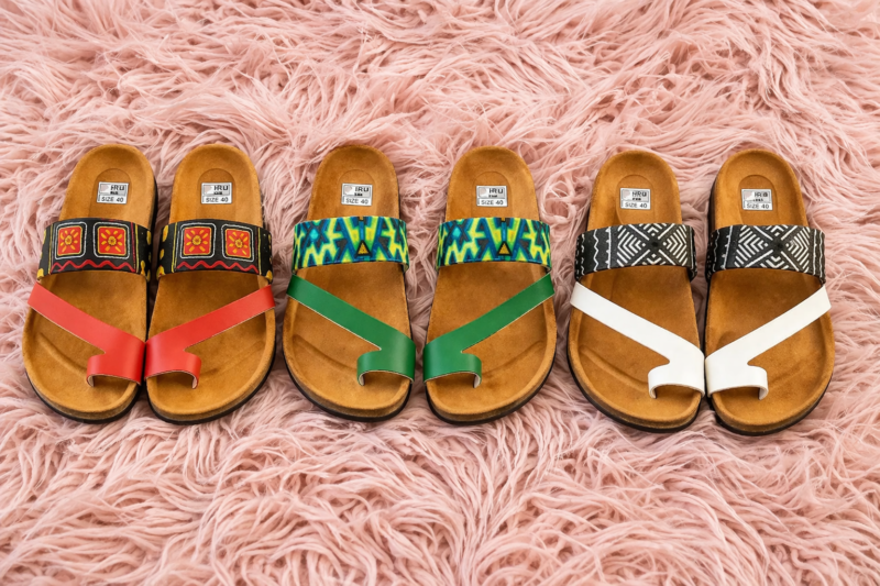 Vibrant Trio Ankara Cork Sandals - Set of 3 Handmade African Print Slides