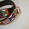 Tribal Harmony Beaded Leather Belt – Red, White, Blue & Green Design Tribal Harmony Beaded Leather Belt – Red, White, Blue & Green Design