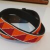 Orange Beaded Leather Belt - Bold African Craftsmanship Orange Beaded Leather Belt - Bold African Craftsmanship