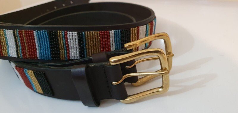 Radiant Multicolor Beaded Leather Belt – Bold African Design