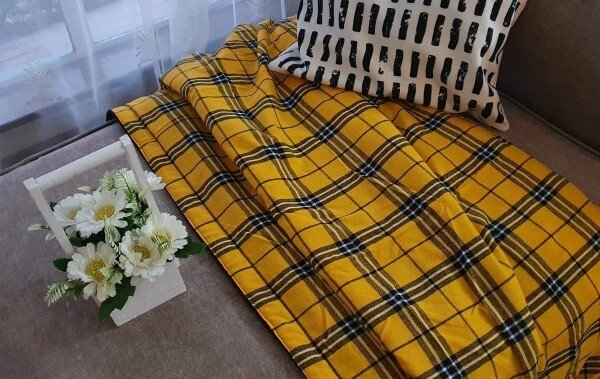 Vibrant Yellow Maasai Shuka Blanket - Authentic Handwoven African Wrap