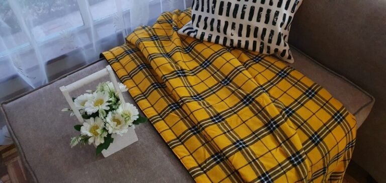 Vibrant Yellow Maasai Shuka Blanket – Authentic Handwoven African Wrap