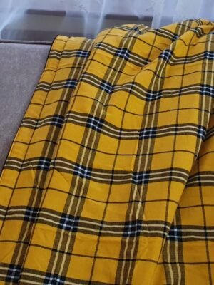 Vibrant Yellow Maasai Shuka Blanket - Authentic Handwoven African Wrap