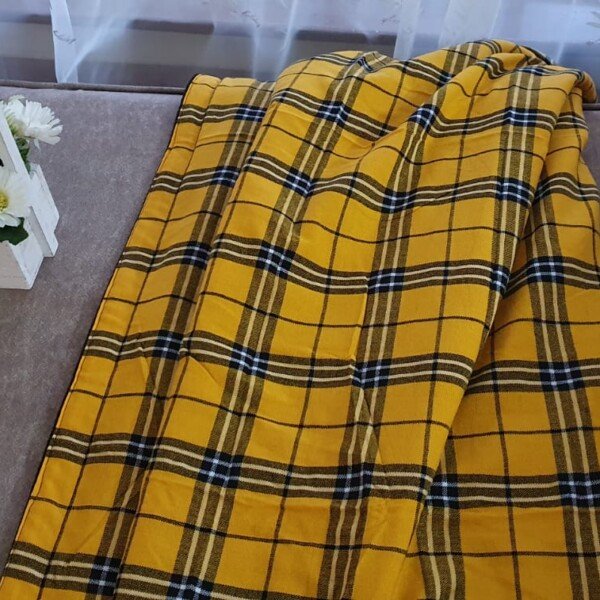 Vibrant Yellow Maasai Shuka Blanket - Authentic Handwoven African Wrap