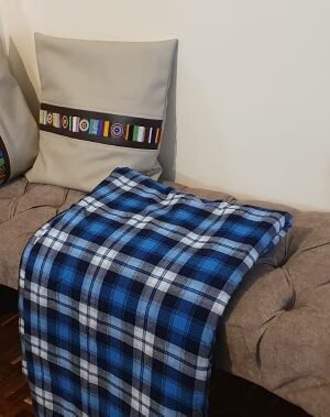 Blue and White Striped Maasai Shuka Blanket