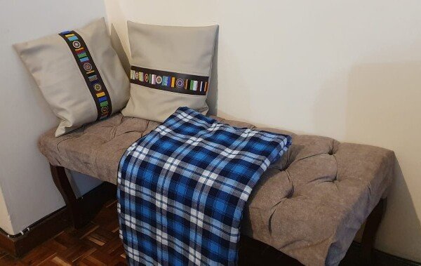 Blue and White Striped Maasai Shuka Blanket