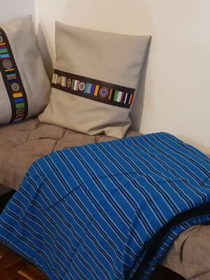 Classic Blue Maasai Shuka Blanket