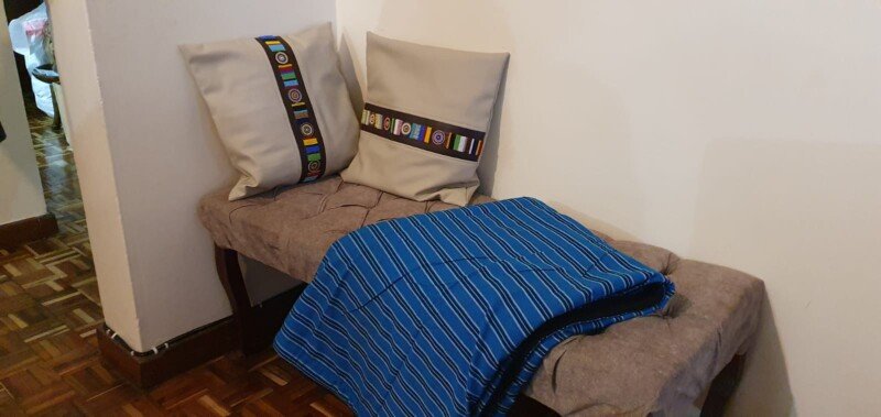 Classic Blue Maasai Shuka Blanket