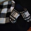 Modern Monochrome Ankara Slip-Ons - Handmade Black and White African Print Slides Modern Monochrome Ankara Slip-Ons - Handmade Black and White African Print Slides