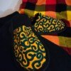 Radiant Gold Ankara Slip-Ons - Handmade African Print Slides for Effortless Elegance