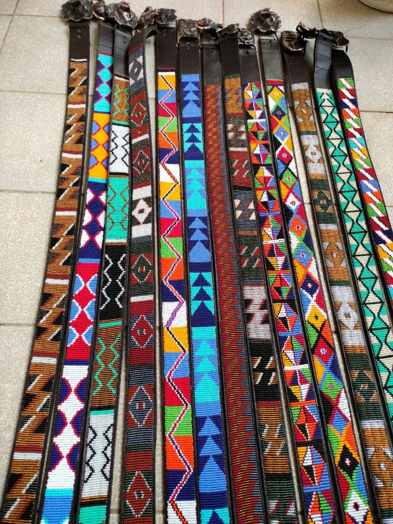 Assorted Maasai Beaded Leather Belts - Authentic African Accessories