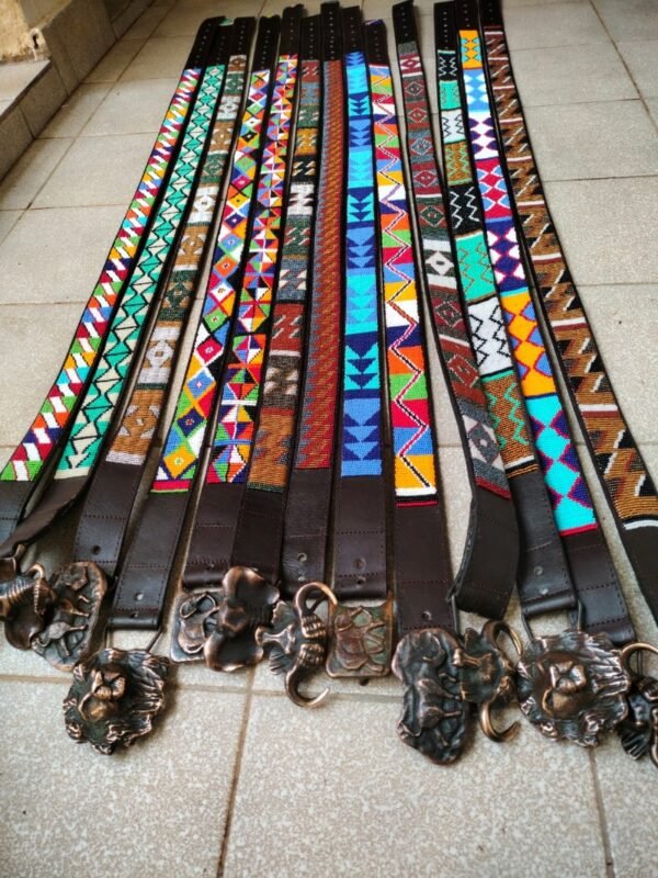 Assorted Maasai Beaded Leather Belts - Authentic African Accessories