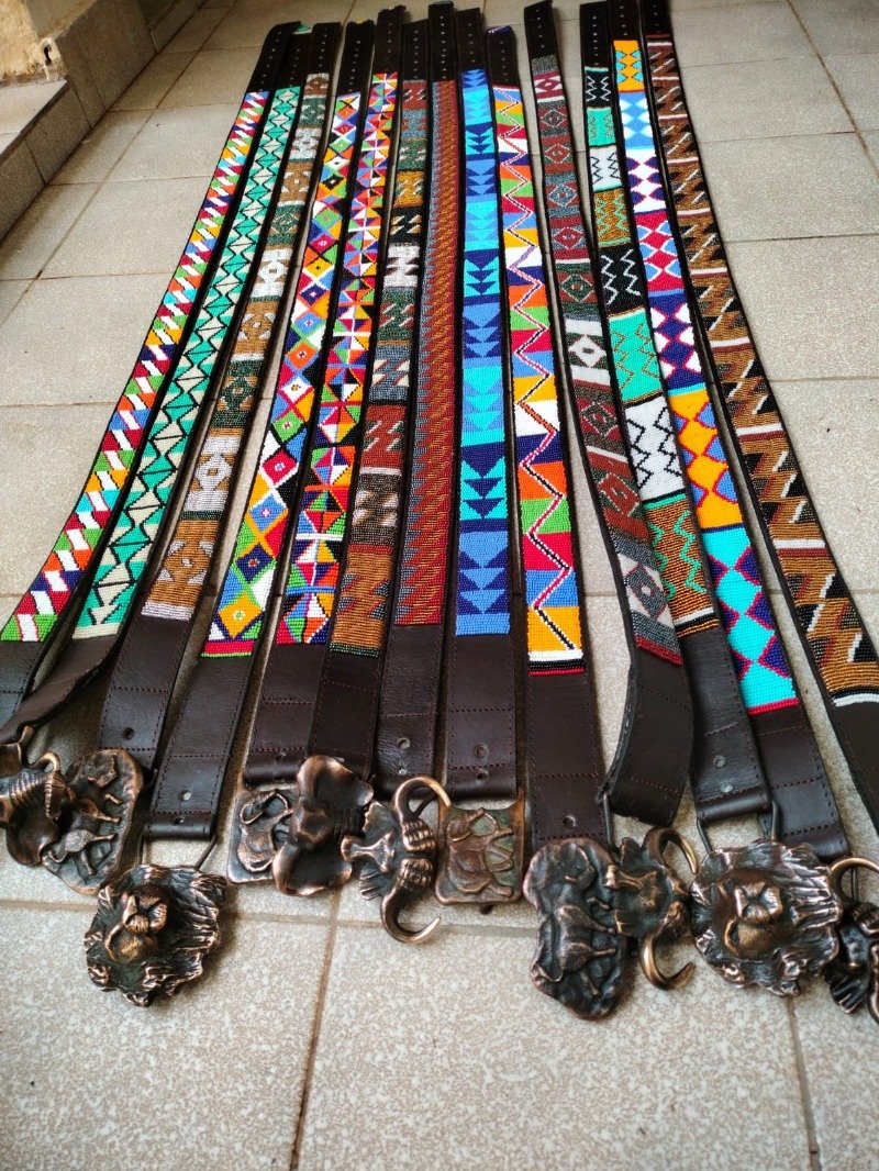 Assorted Maasai Beaded Leather Belts - Authentic African Accessories