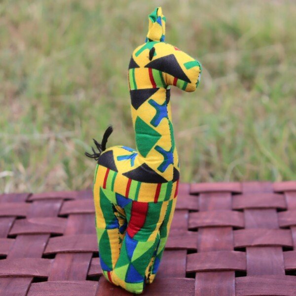 Green & Yellow Giraffe Kitenge Soft Doll