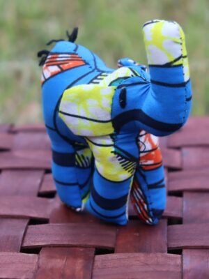 Midnight Blue Elephant Kitenge Soft Doll Midnight Blue Elephant Kitenge Soft Doll