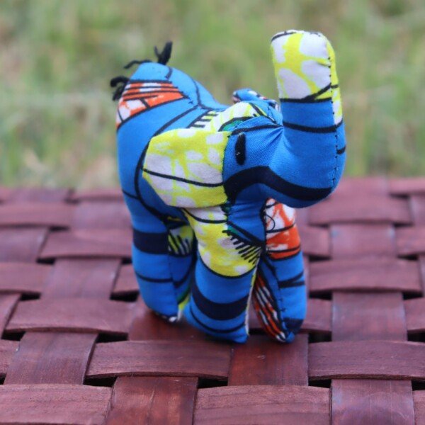 Midnight Blue Elephant Kitenge Soft Doll
