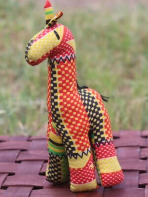 Cheerful Orange Giraffe Kitenge Soft Doll Cheerful Orange Giraffe Kitenge Soft Doll