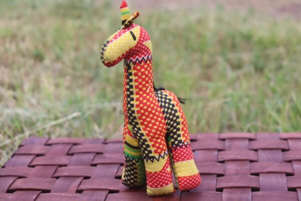 Cheerful Orange Giraffe Kitenge Soft Doll Cheerful Orange Giraffe Kitenge Soft Doll