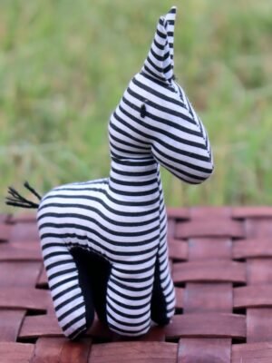 Black and White Striped Zebra Kitenge Soft Doll Black and White Striped Zebra Kitenge Soft Doll