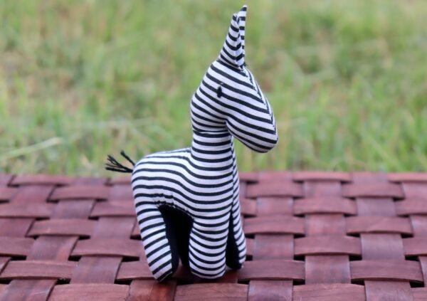 Black and White Striped Zebra Kitenge Soft Doll Black and White Striped Zebra Kitenge Soft Doll