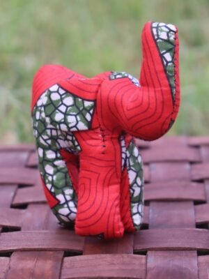 Huggable Crimson Elephant Kitenge Soft Doll Huggable Crimson Elephant Kitenge Soft Doll