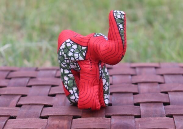 Huggable Crimson Elephant Kitenge Soft Doll