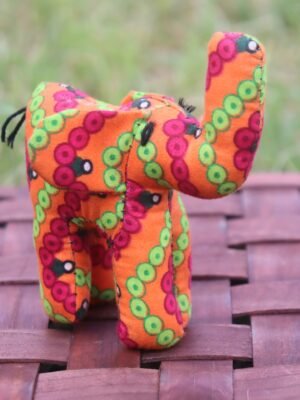 Vibrant Multicolored Elephant Kitenge Soft Doll Vibrant Multicolored Elephant Kitenge Soft Doll