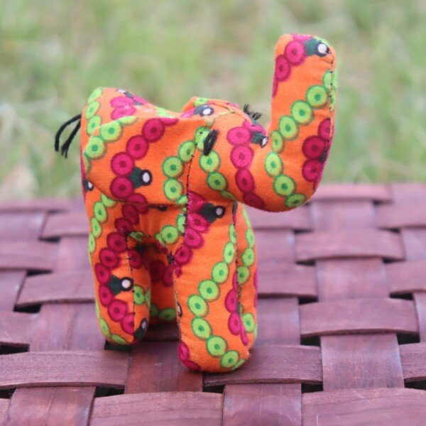 Vibrant Multicolored Elephant Kitenge Soft Doll