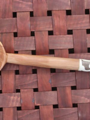 Handcrafted Wooden Cooking Stick with Bone-Detail Handle