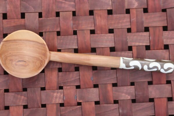 Handcrafted Wooden Cooking Stick with Bone-Detail Handle Handcrafted Wooden Cooking Stick with Bone-Detail Handle