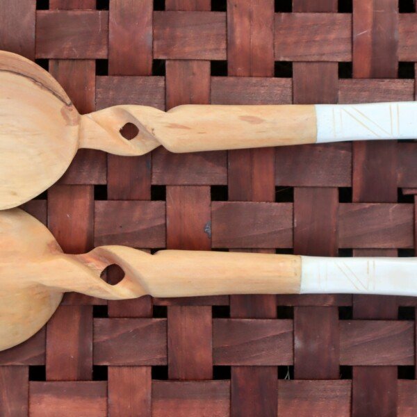 Discounted Handcrafted Set of 2 Wooden Cooking Sticks - African Kitchen Utensils