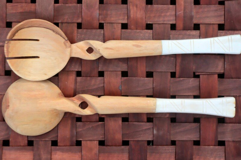 Discounted Handcrafted Set of 2 Wooden Cooking Sticks - African Kitchen Utensils