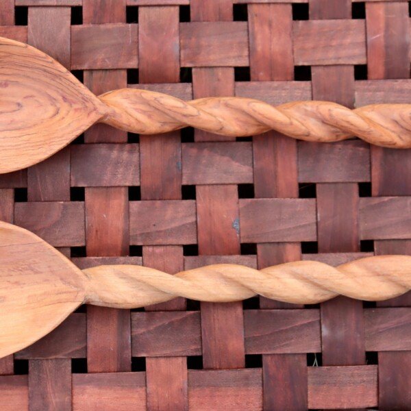 Handcrafted Spiral Design Wooden Cooking Sticks – Unique African Kitchen Utensils