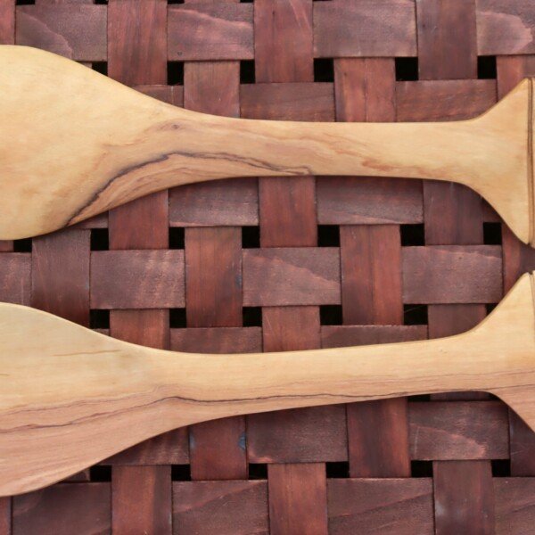 Handcrafted Wooden Cooking Sticks with Elephant Handle
