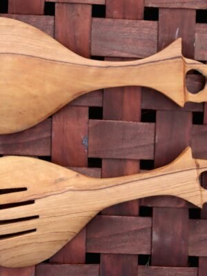 Handcrafted Wooden Cooking Sticks with Giraffe Handle