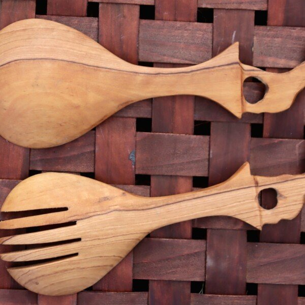 Handcrafted Wooden Cooking Sticks with Giraffe Handle