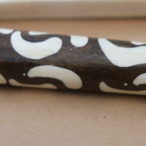 Handcrafted Wooden Cooking Stick with Bone-Detail Handle